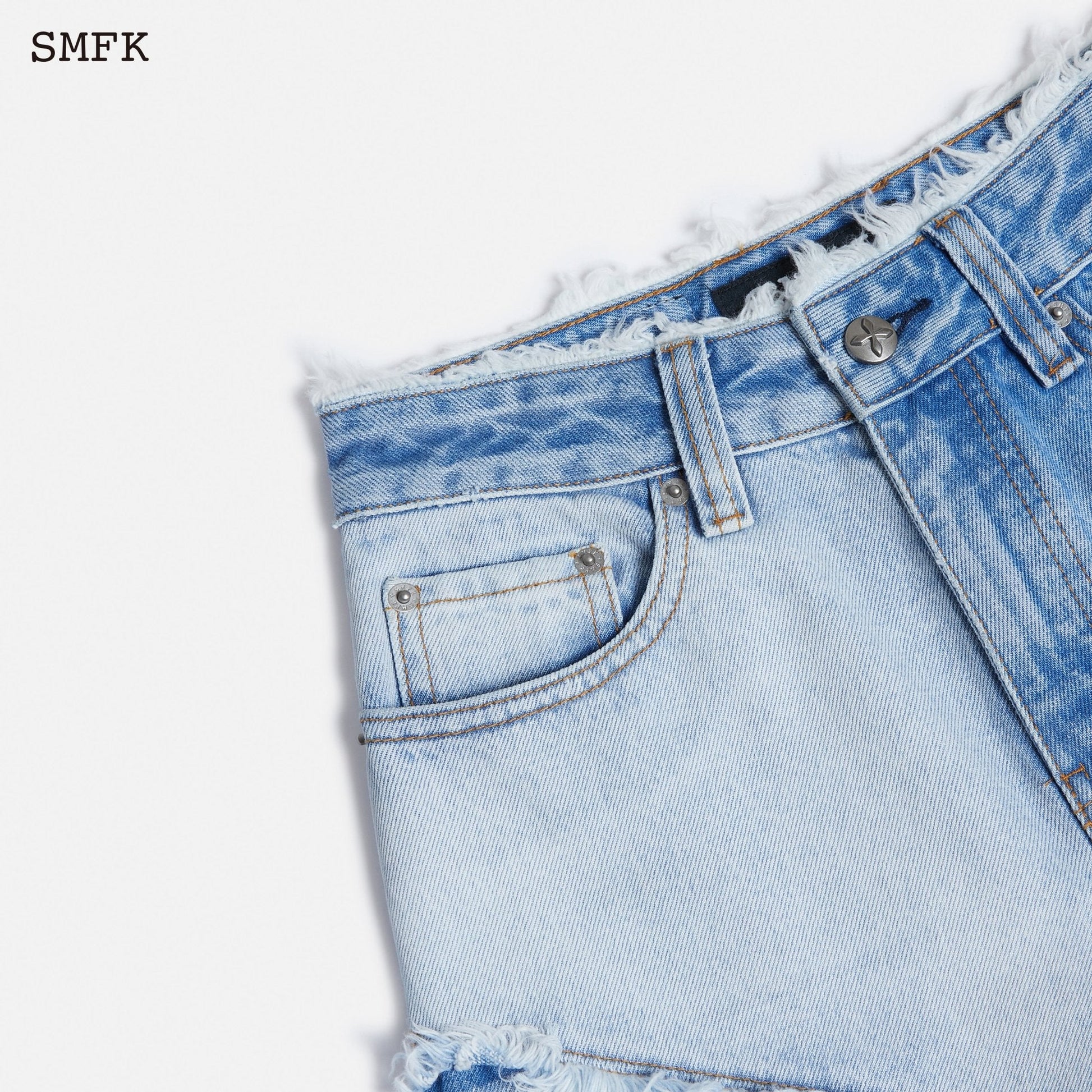 SMFK Garden Puzzle Blue Denim Jeans - Fixxshop