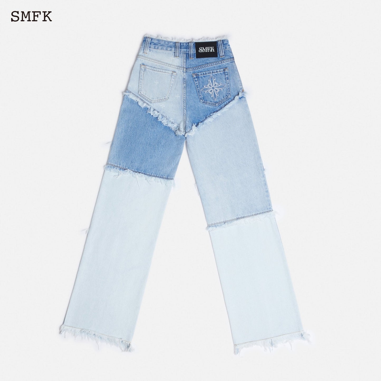 SMFK Garden Puzzle Blue Denim Jeans - Fixxshop