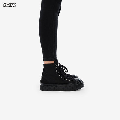 SMFK Garden Retro High Top Skate Shoe Black - Fixxshop