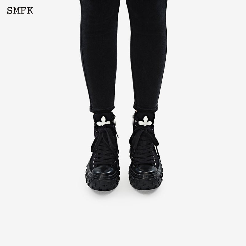 SMFK Garden Retro High Top Skate Shoe Black - Fixxshop