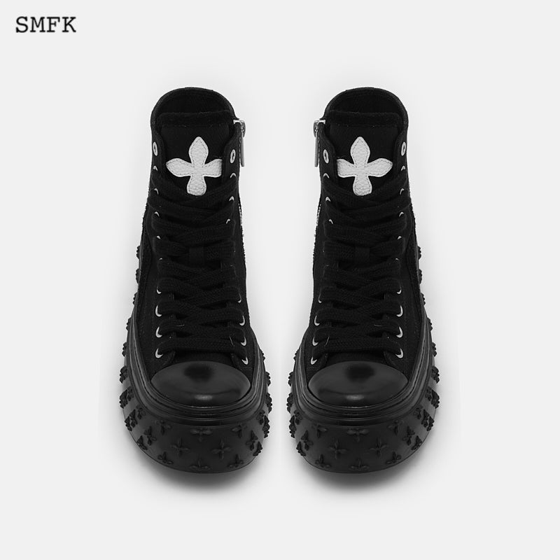 SMFK Garden Retro High Top Skate Shoe Black - Fixxshop