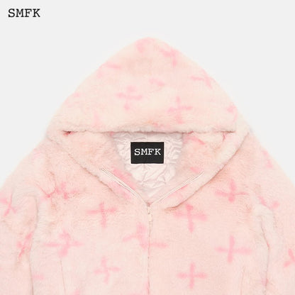 SMFK Garden Snowman Fur Jacket Pink - Fixxshop