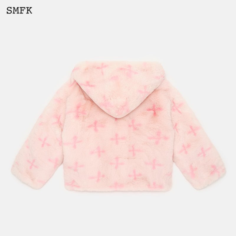 SMFK Garden Snowman Fur Jacket Pink - Fixxshop