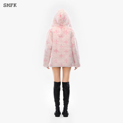 SMFK Garden Snowman Fur Jacket Pink - Fixxshop