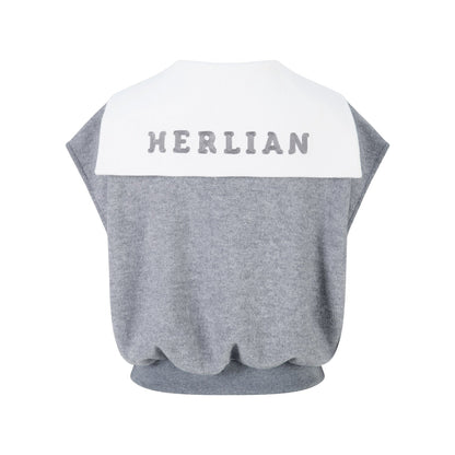 Herlian Grey Logo Print Tennis Vest