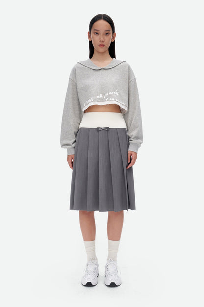 Herlian Grey Mid-length Pleated Skirt