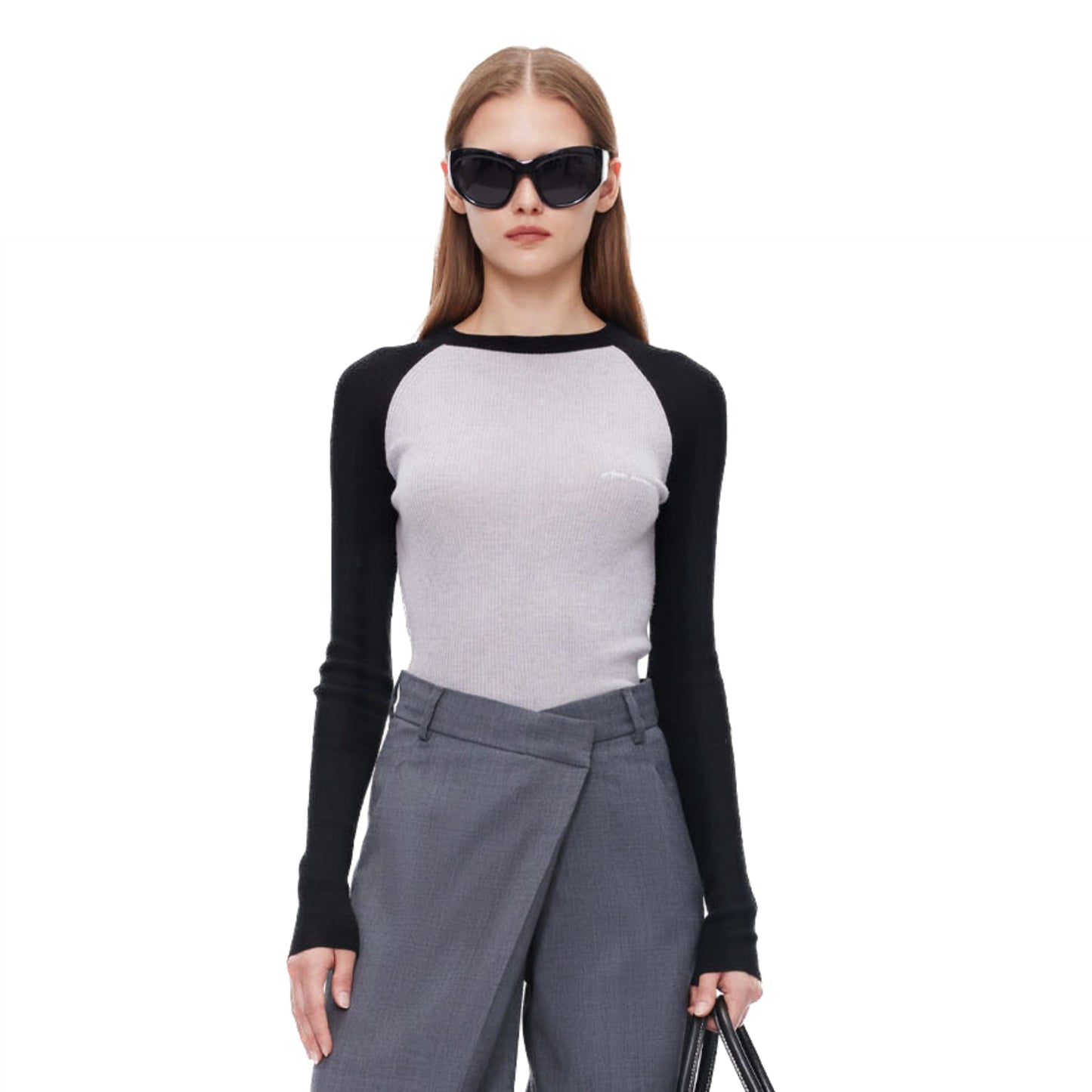 Ann Andelman Grey Slim Knit Long Sleeve Shirt