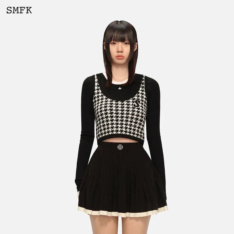 SMFK Houndstooth Knitted Vest