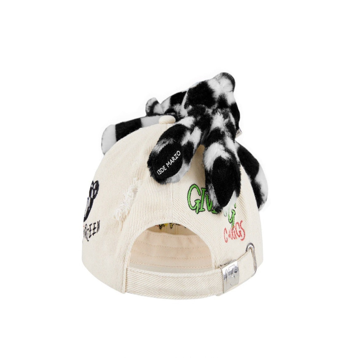 13DE MARZO Racing Graffiti Bear Cap Bone White