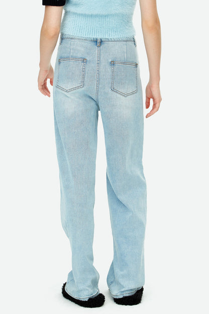 Herlian Labeled Logo Wide-Leg Jeans