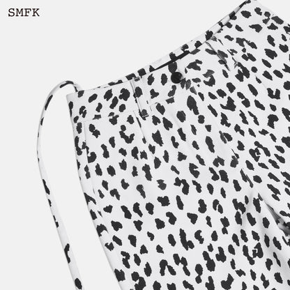 SMFK Leopard Print Mermaid Suit Pants White - Fixxshop