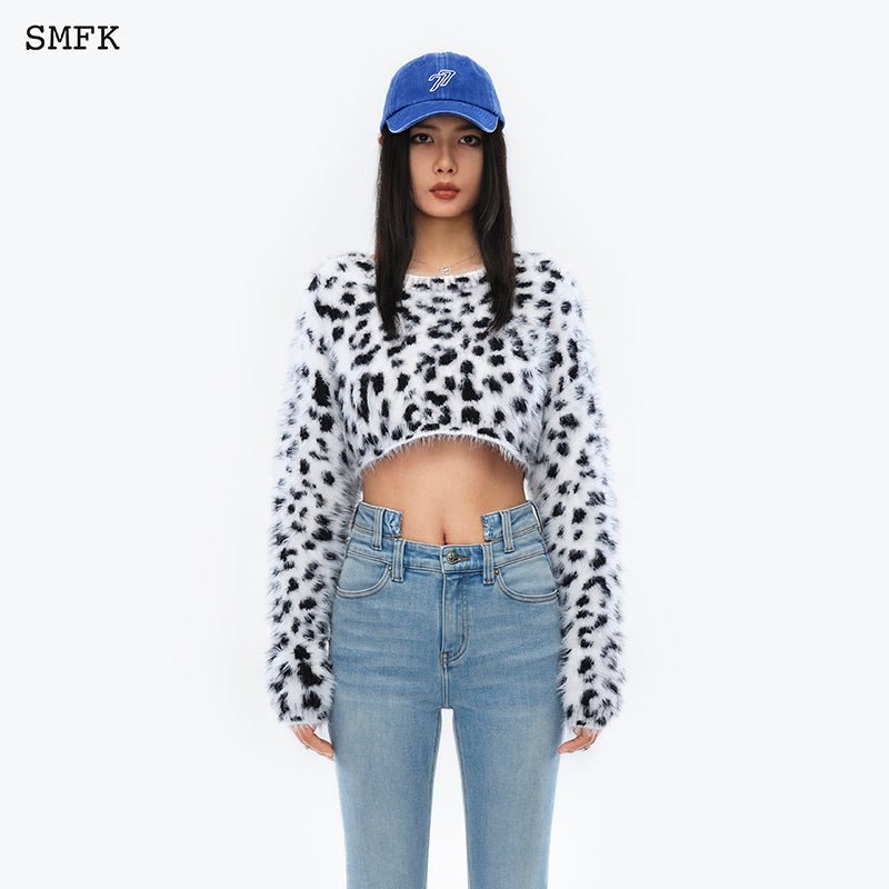 SMFK Leopard Print Wool Short Sweater - Fixxshop