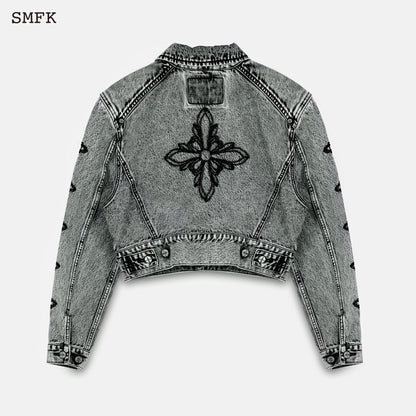 SMFK Magnolia Cross Biker Denim Jacket - Fixxshop