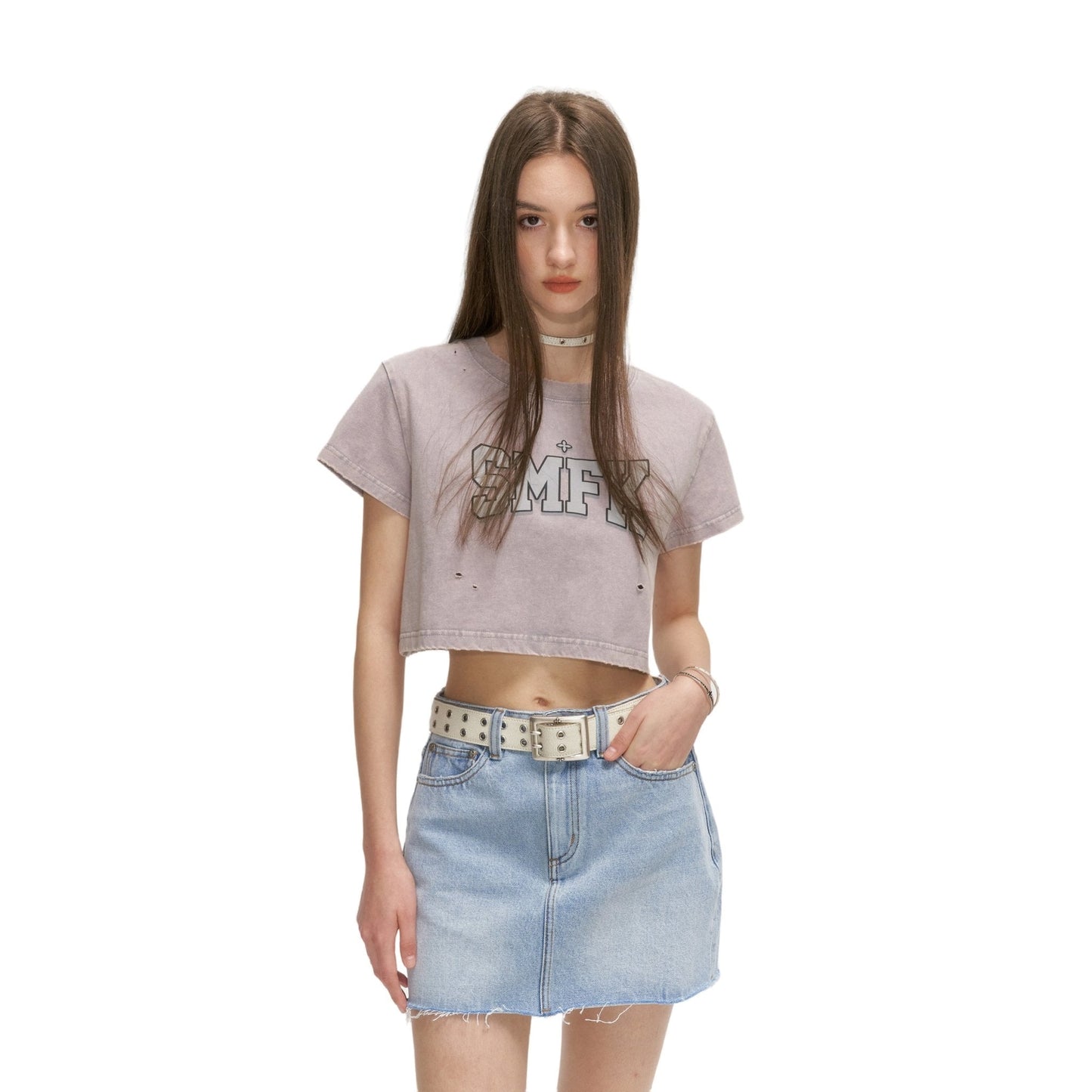 SMFK Model Light Grey Short T-shirt