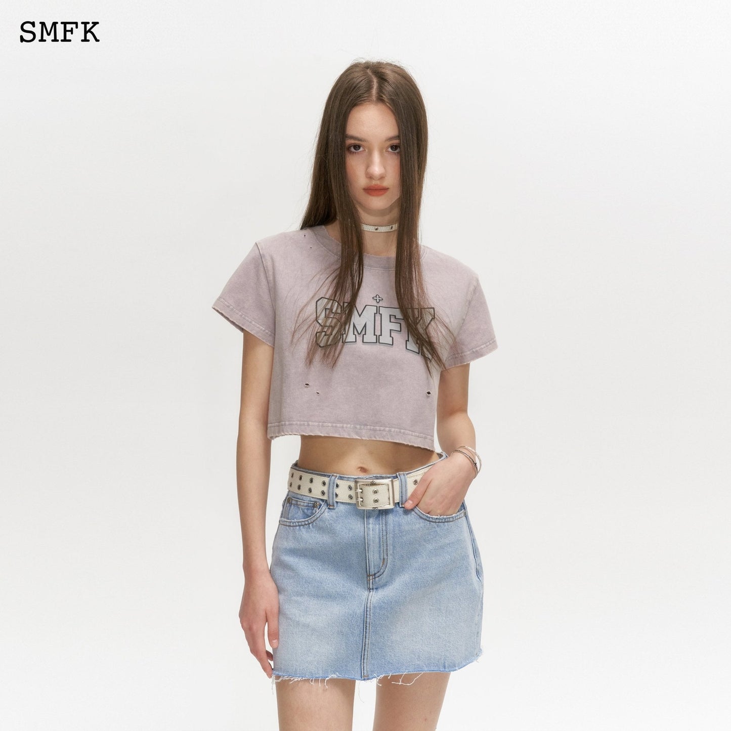 SMFK Model Light Grey Short T-shirt