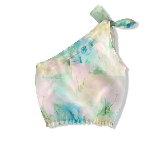 Aimme Sparrow Off-The-Shoulder Floral Chiffon Top