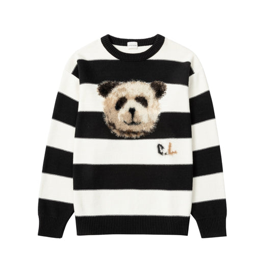 Charlie Luciano Panda Sweater Black and White
