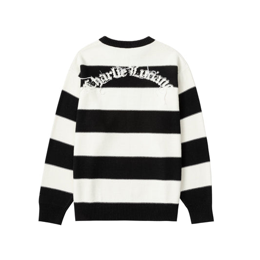 Charlie Luciano Panda Sweater Black and White