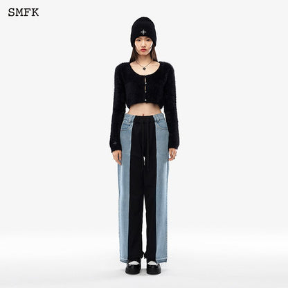 SMFK Panda Wool Short Cardigan Black - Fixxshop