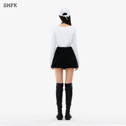 SMFK Panda Wool Short Cardigan White - Fixxshop