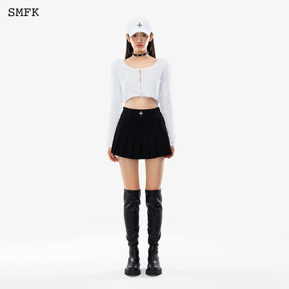 SMFK Panda Wool Short Cardigan White - Fixxshop