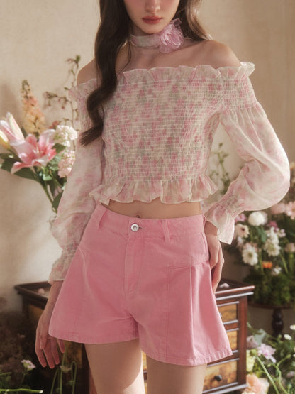 THREE QUARTERS Pink A-Shape Shorts