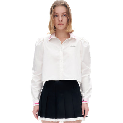 Herlian Pink Collar Patchwork Shirt