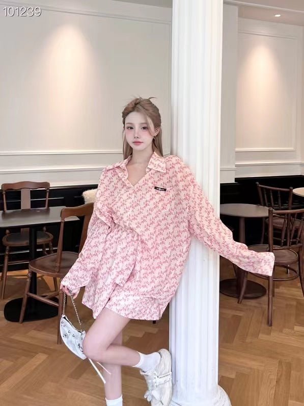 Aimme Sparrow Pink Shirt Suit Shorts