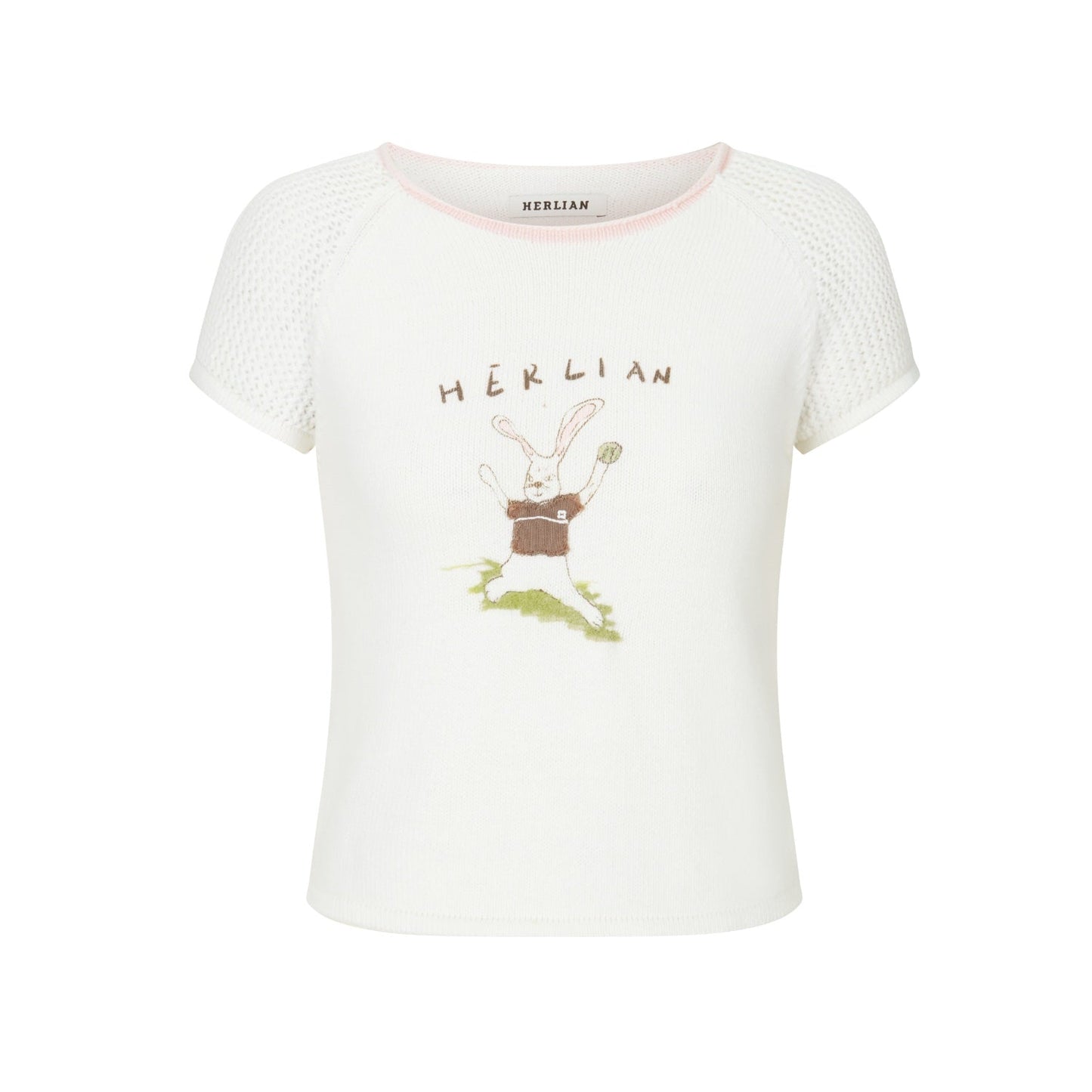 Herlian Rabbit Print Knit T-shirt