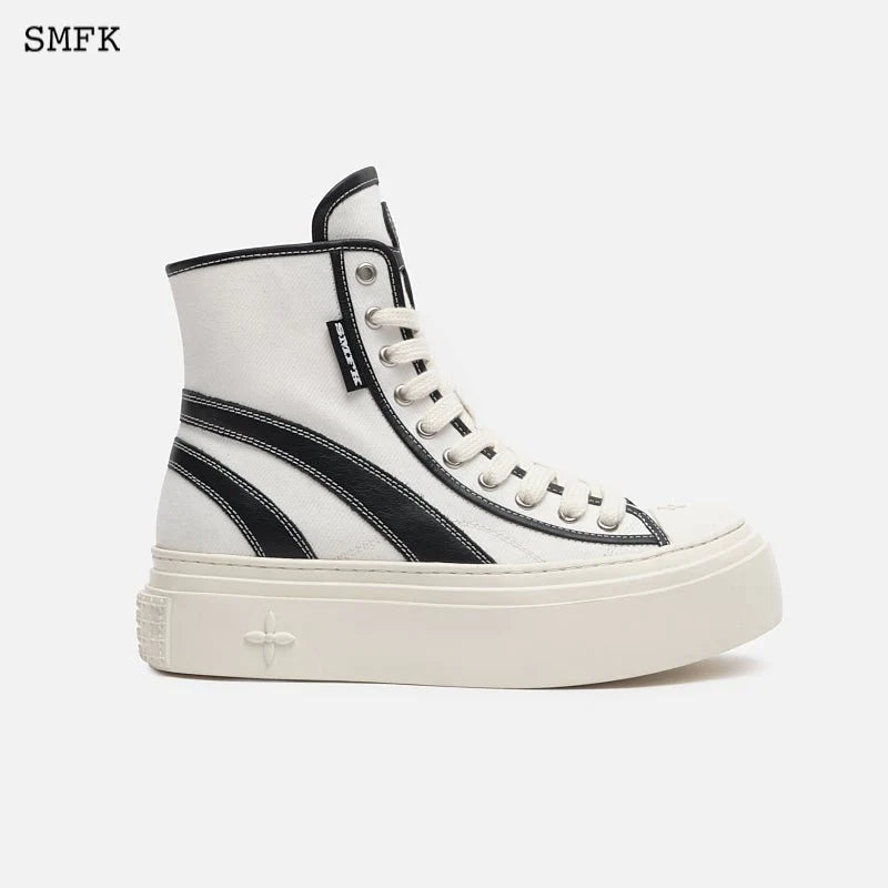 SMFK Retro College High Top Board Shoes White