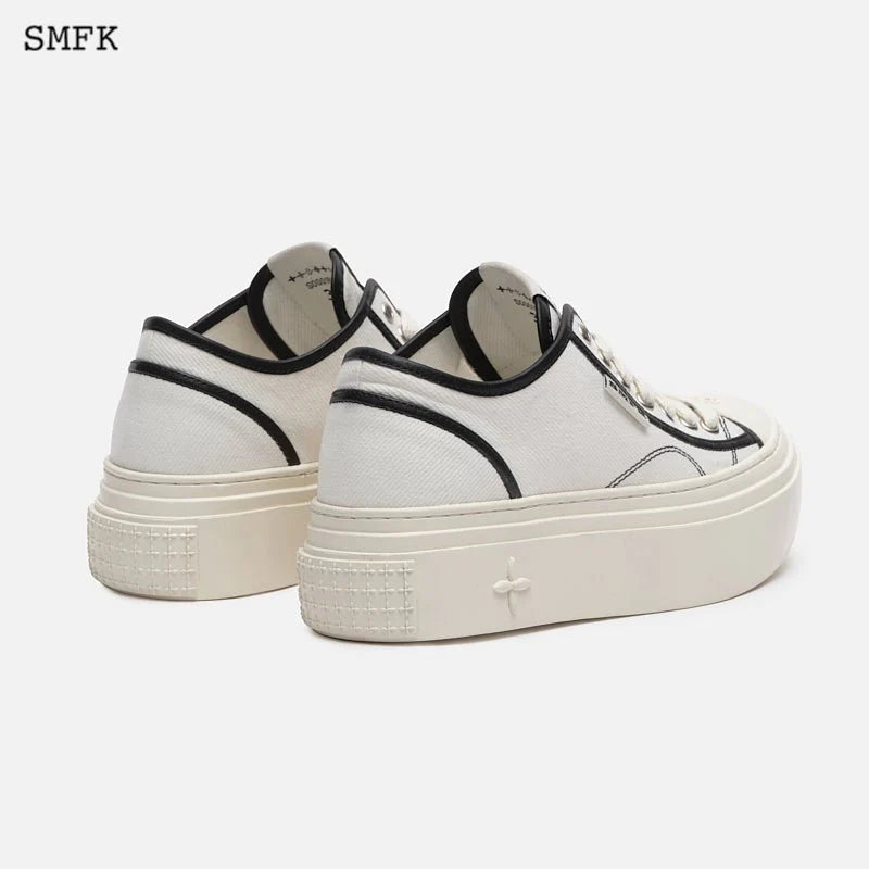 SMFK Retro College Low Top Board Shoes White
