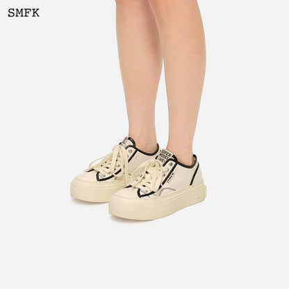 SMFK Retro College Low Top Board Shoes White