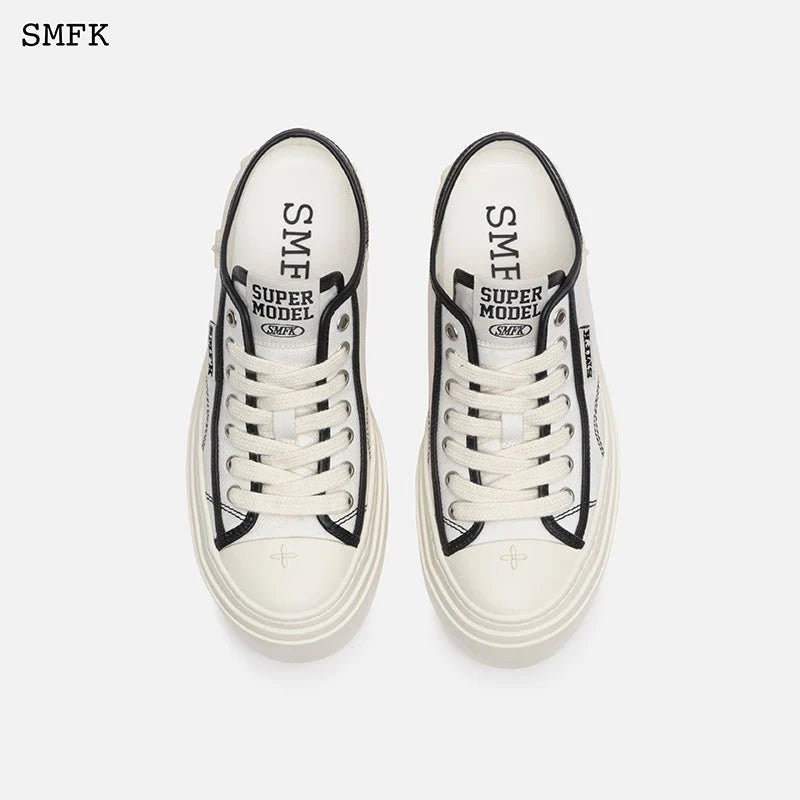 SMFK Retro College Low Top Board Shoes White