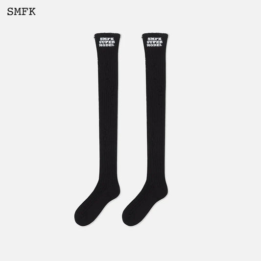 SMFK Retro School Destruction Thigh-High Socks (Two Pairs)