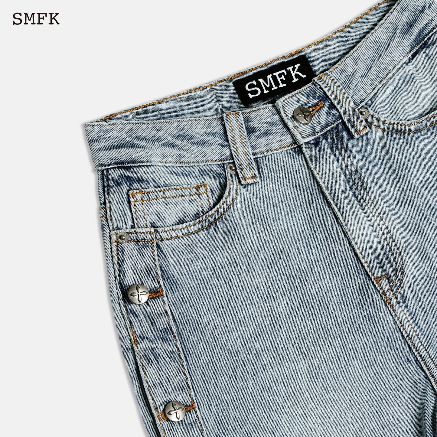 SMFK Skater Skateboard Deconstructed Jeans Denim Blue - Fixxshop