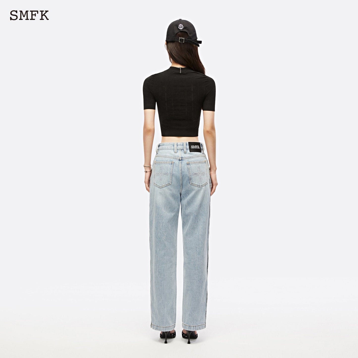 SMFK Skater Skateboard Deconstructed Jeans Denim Blue - Fixxshop