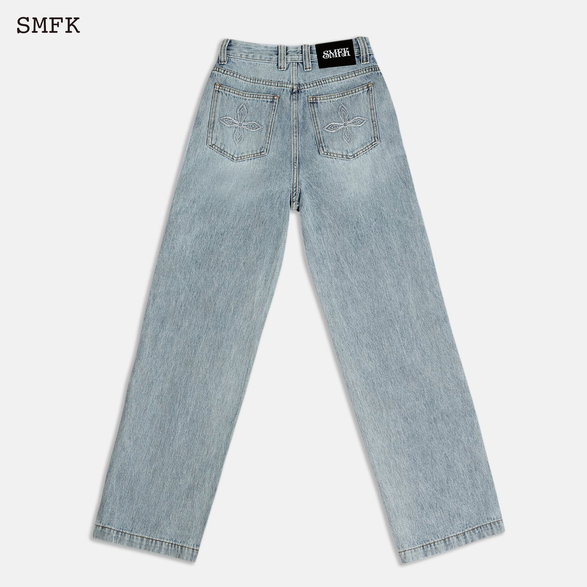 SMFK Skater Skateboard Deconstructed Jeans Denim Blue - Fixxshop