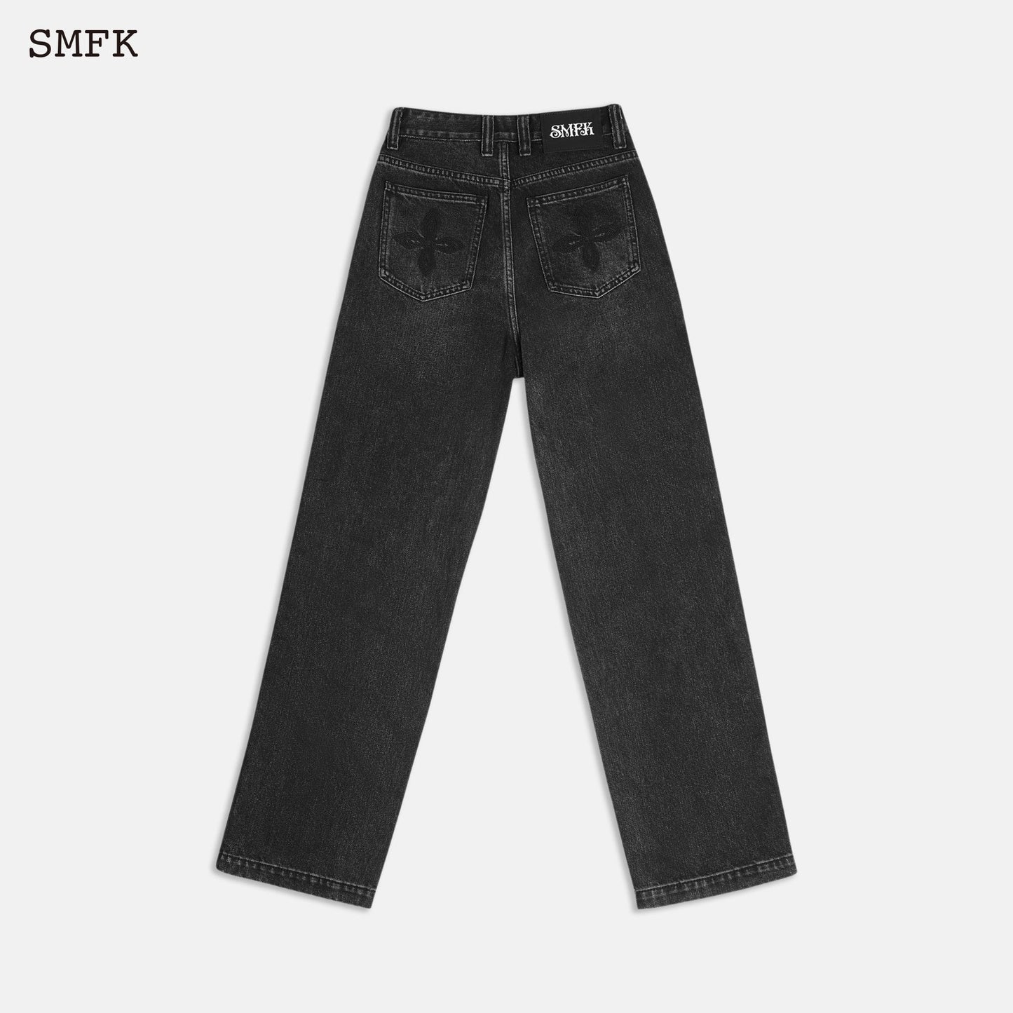 SMFK Skater Skateboard Deconstructed Jeans Midnight Black - Fixxshop