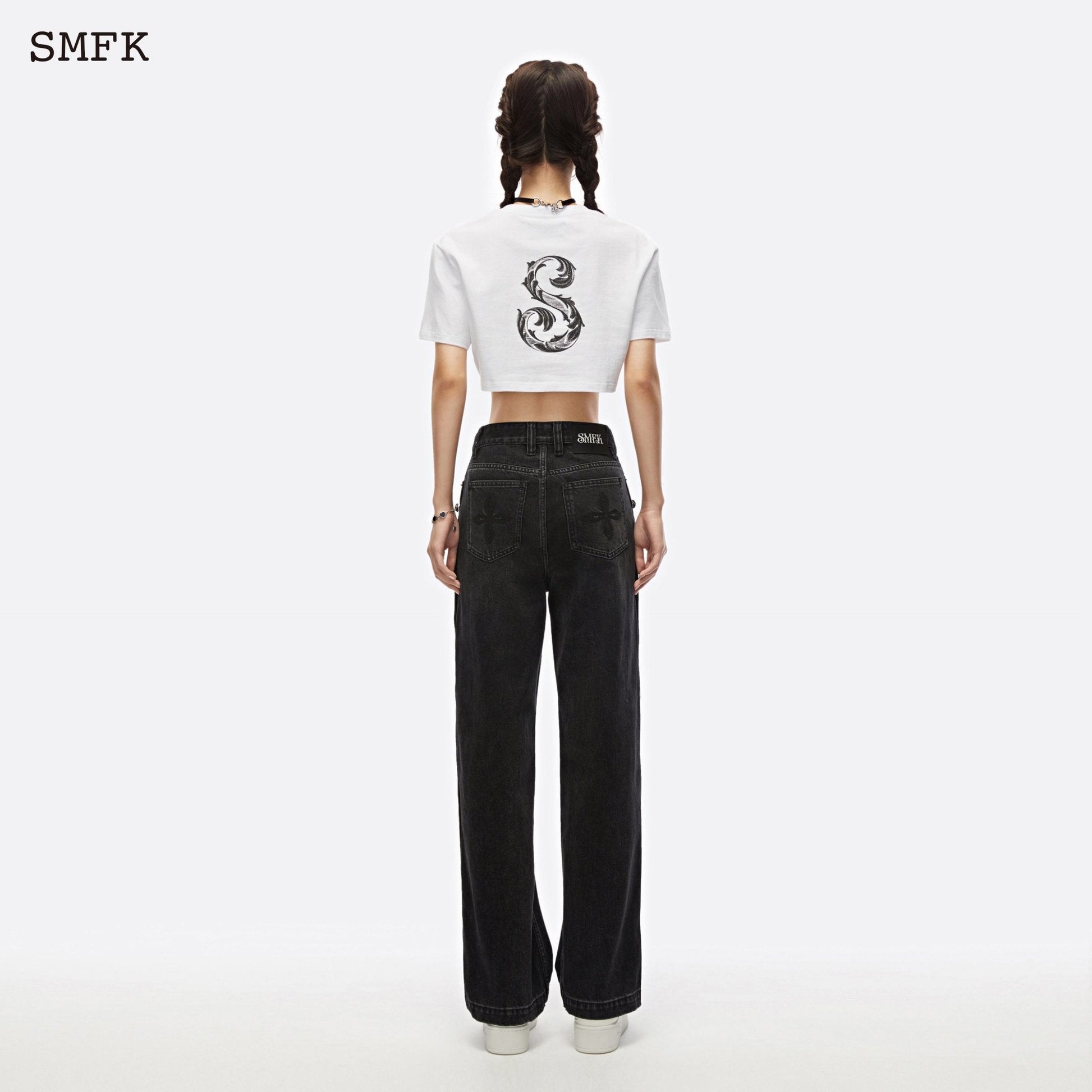 SMFK Skater Skateboard Deconstructed Jeans Midnight Black - Fixxshop