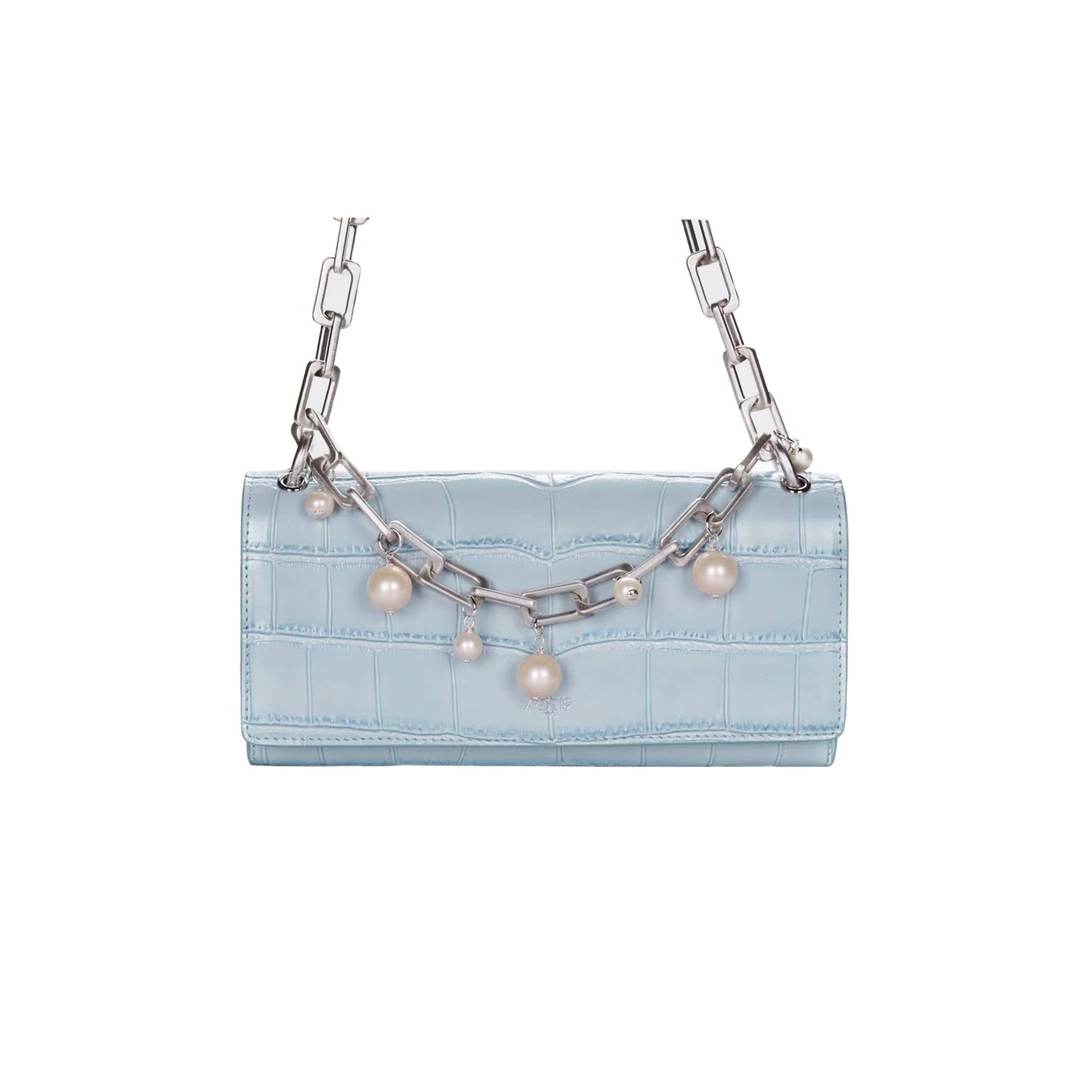 APEDE MOD Sky Blue Pearl Drops Wallet on A Chain | MADA IN CHINA