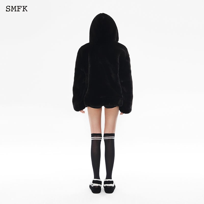 SMFK Snowman Fur Jacket Black - Fixxshop