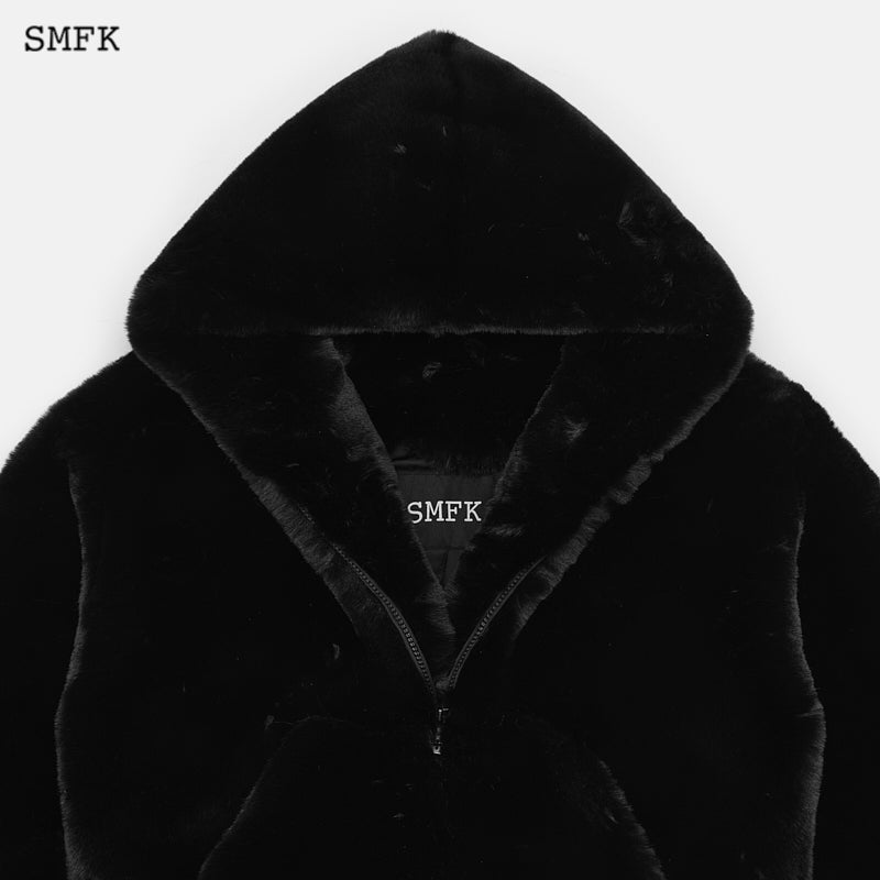 SMFK Snowman Fur Jacket Black - Fixxshop