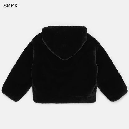 SMFK Snowman Fur Jacket Black - Fixxshop