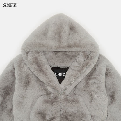 SMFK Snowman Fur Jacket Grey - Fixxshop