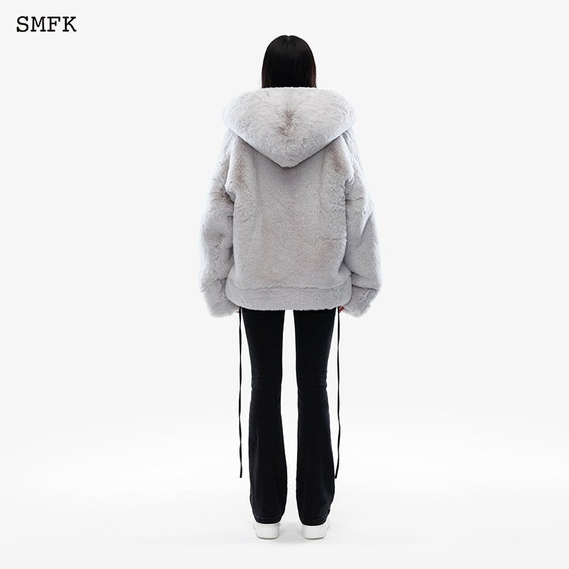 SMFK Snowman Fur Jacket Grey - Fixxshop