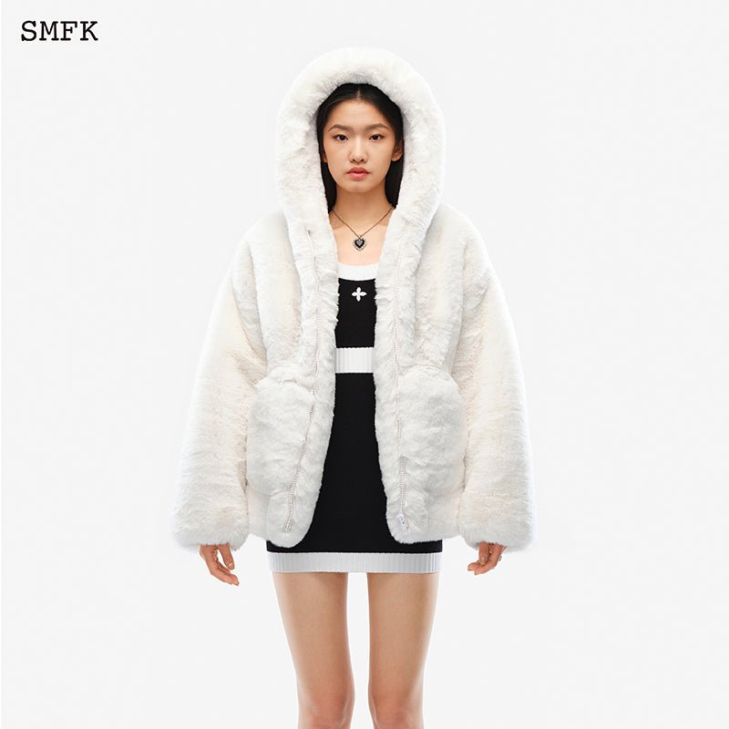 SMFK Snowman Fur Jacket White - Fixxshop