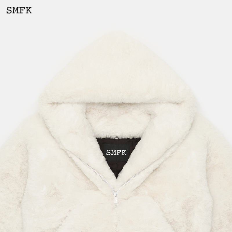 SMFK Snowman Fur Jacket White - Fixxshop