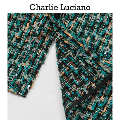 Charlie Luciano Tweed Overshirt Green