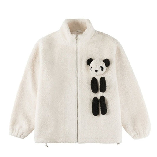 Charlie Luciano Plush Panda Jacket White