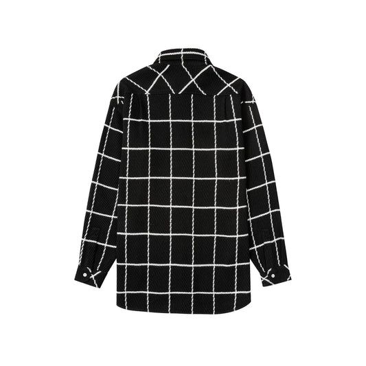 Charlie Luciano Tweed Overshirt Black And White